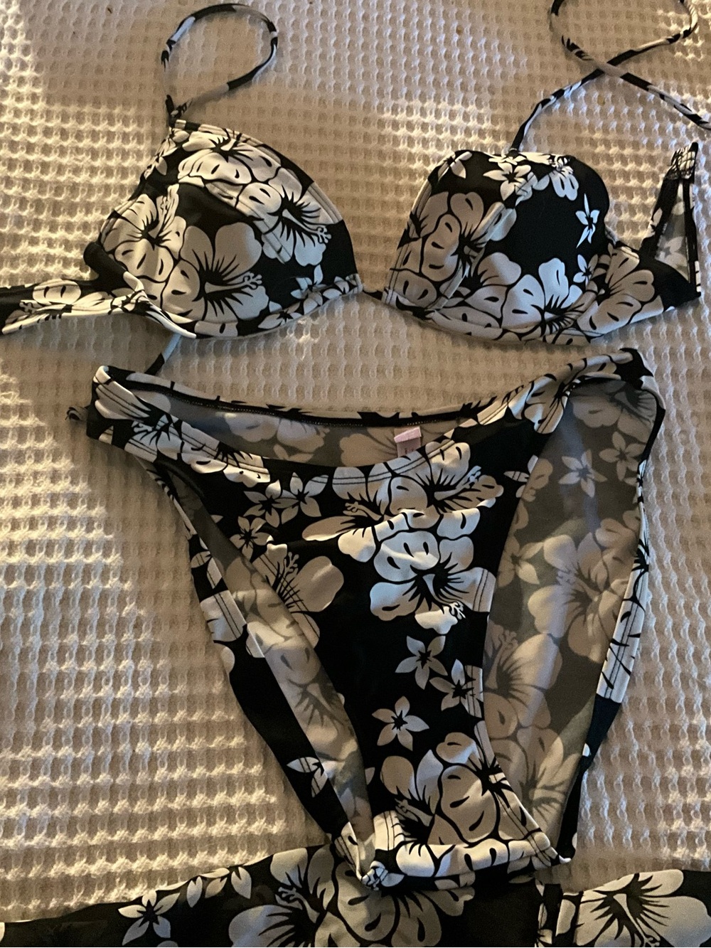 Victoria's Secret Black and White Floral Bikini Set